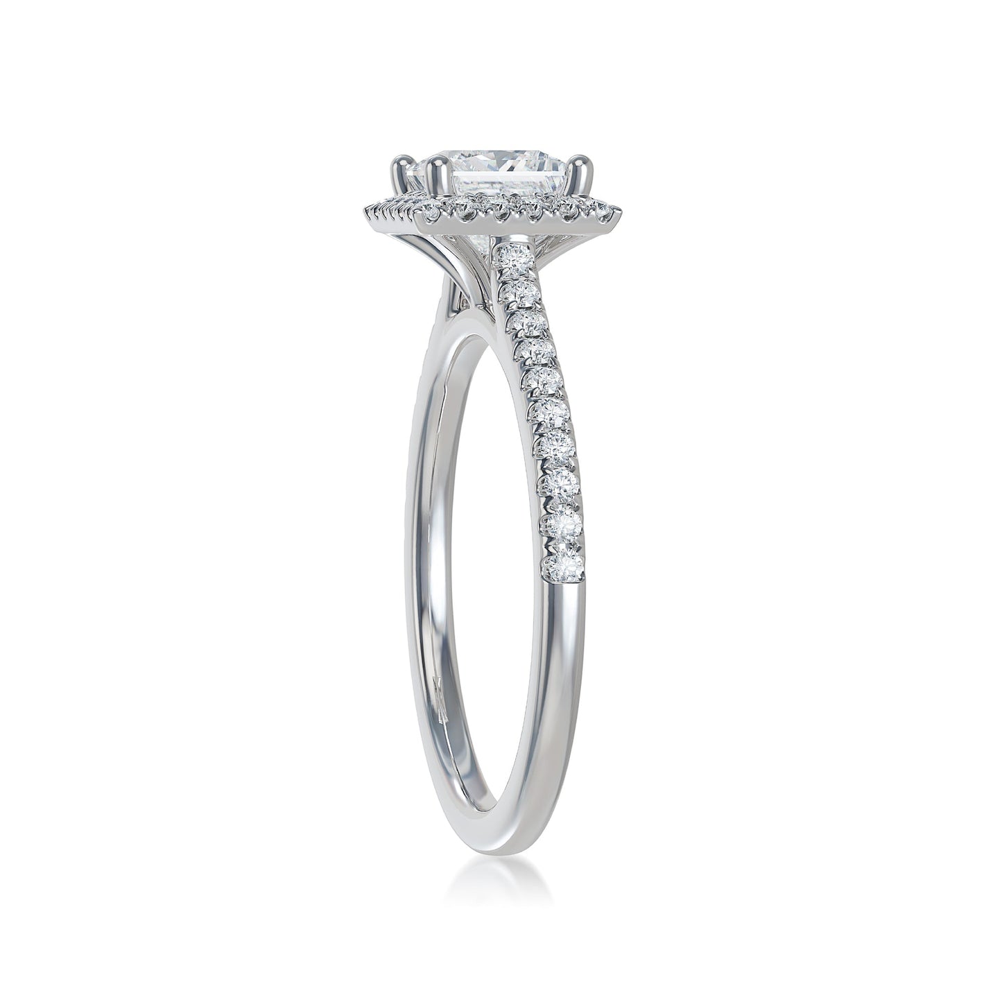 Lab Grown Diamond Halo Engagement Ring (8055183245542)
