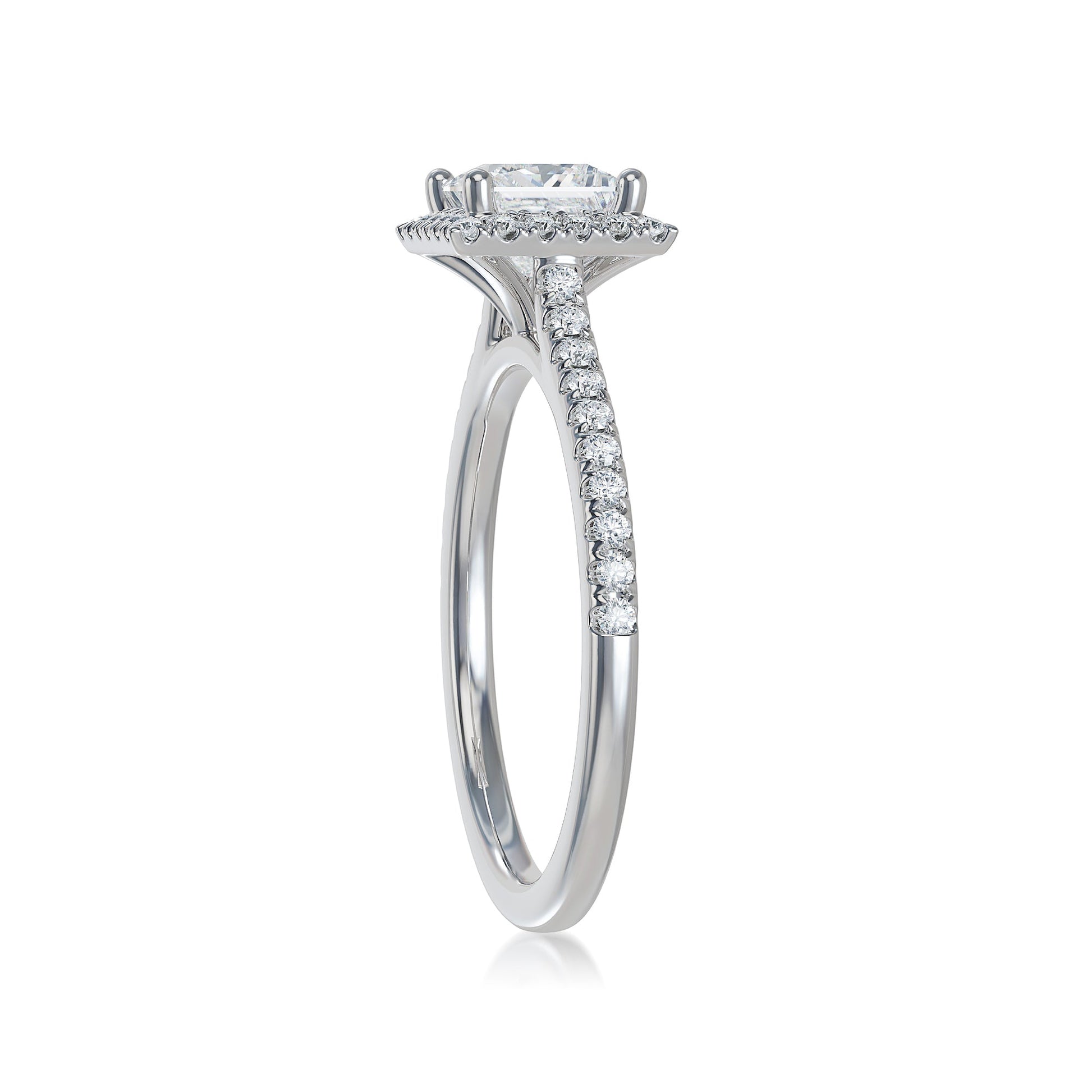 Lab Grown Diamond Halo Engagement Ring (8055183245542)