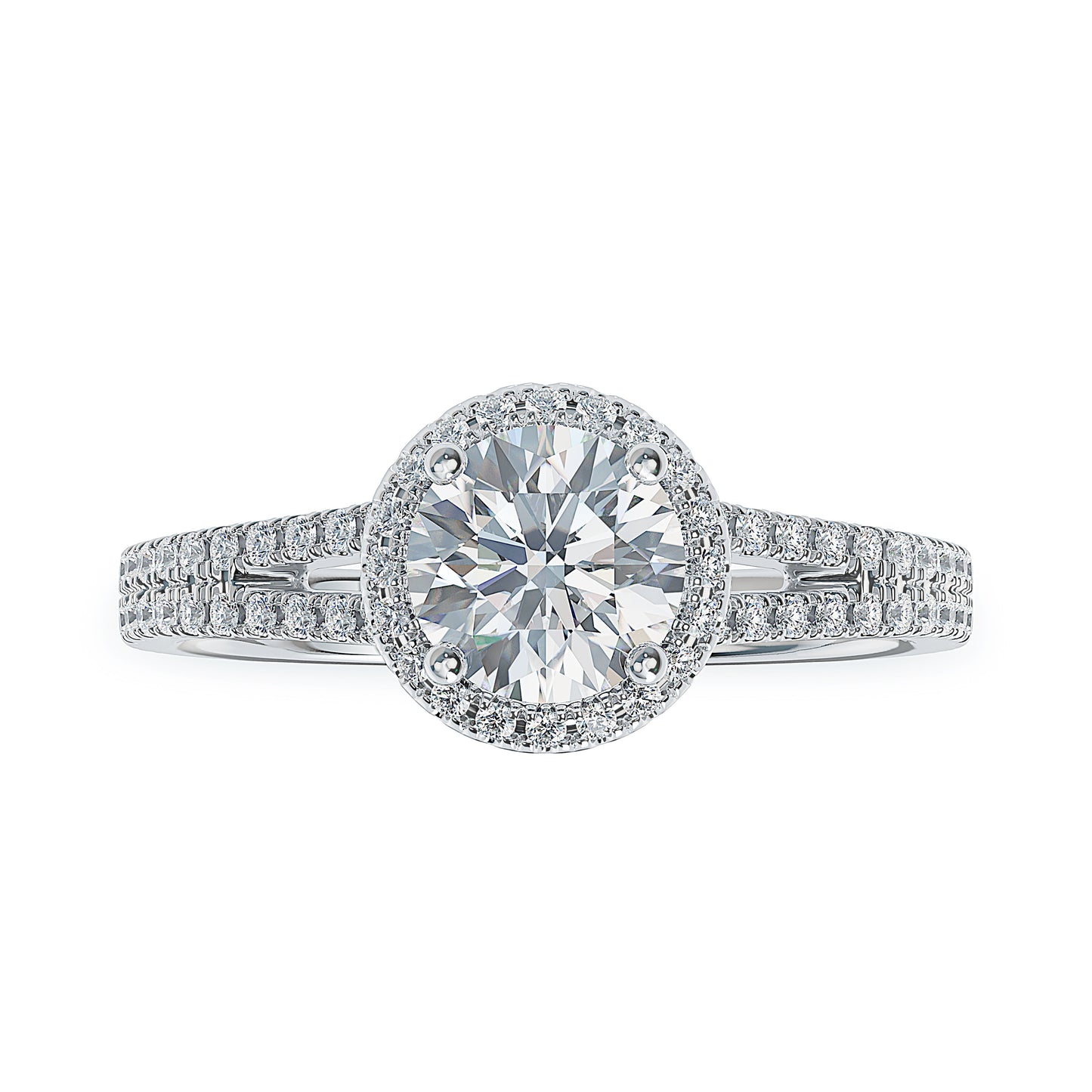 Lab Grown Diamond Halo Engagement Ring (8055183278310)