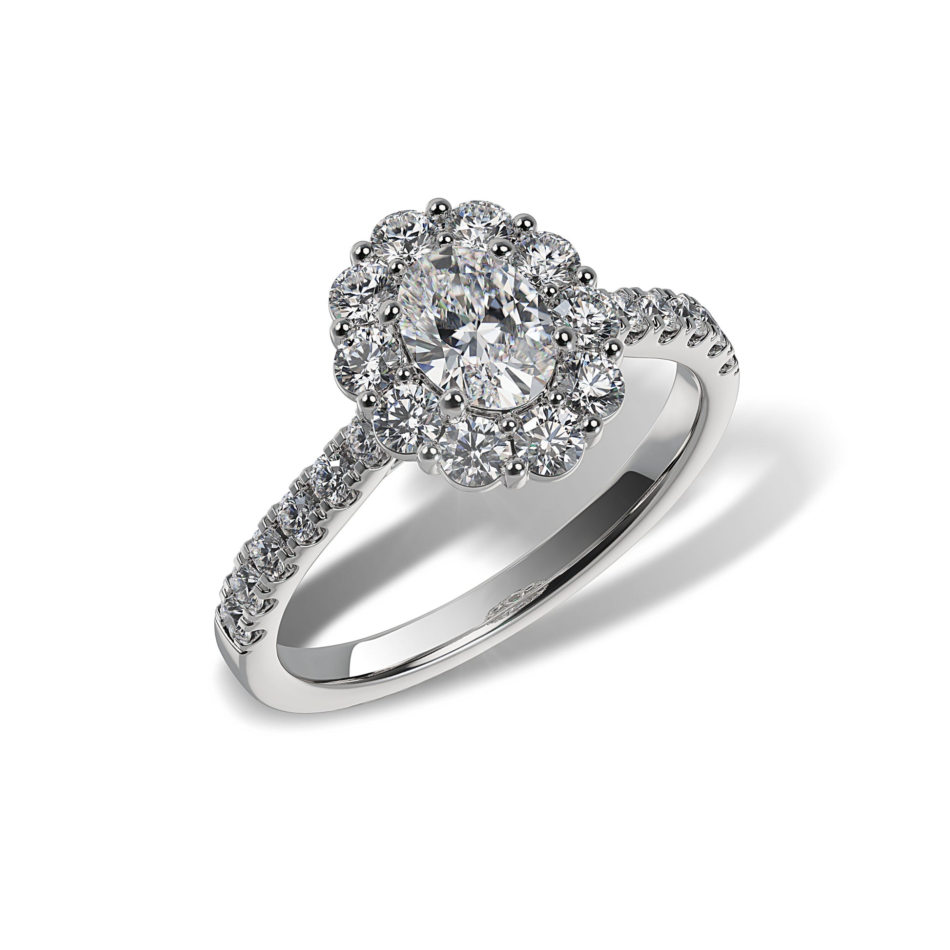 Lab Grown Diamond Halo Engagement Ring (8055183376614)