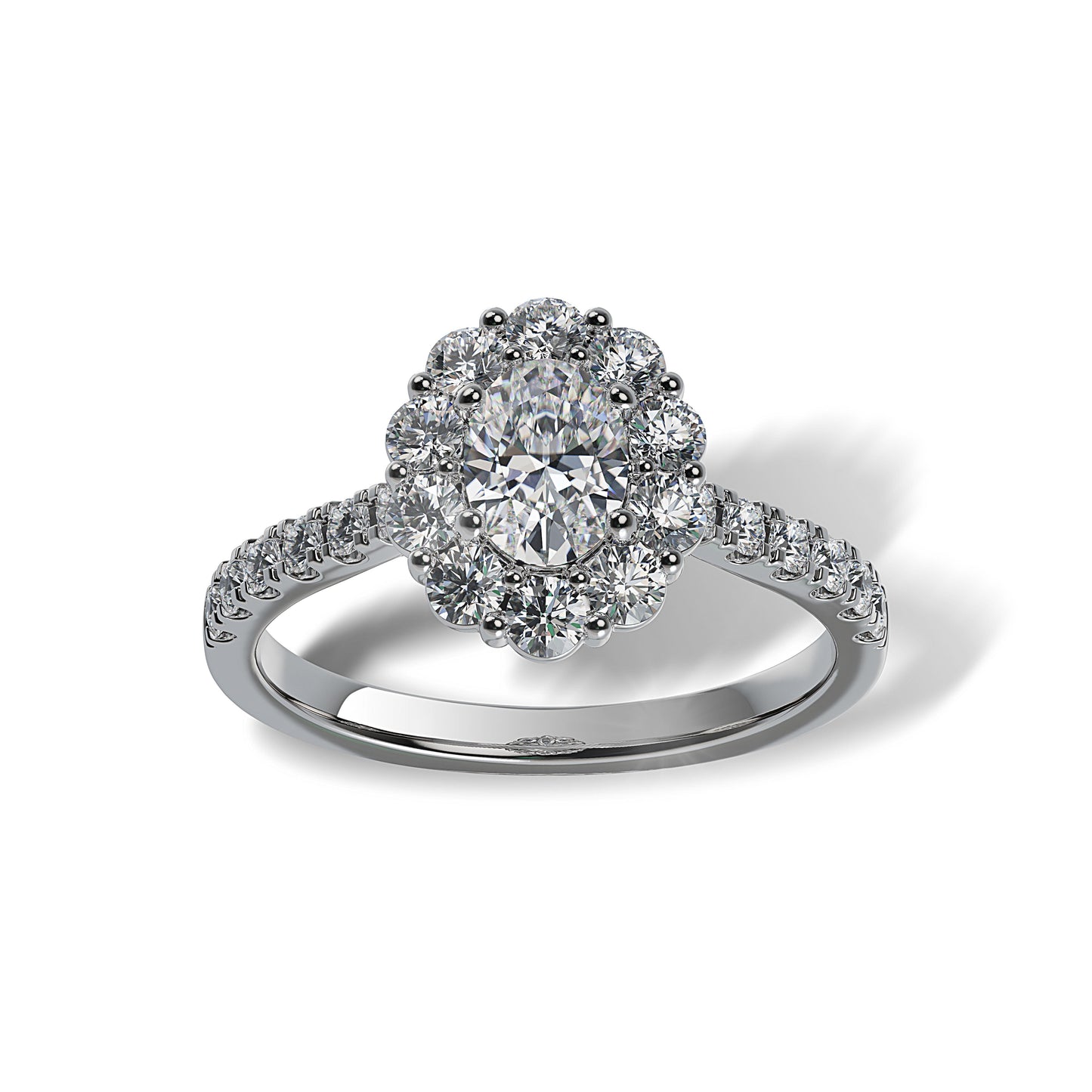 Lab Grown Diamond Halo Engagement Ring (8055183376614)