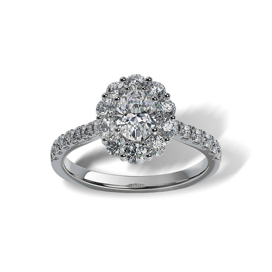 Lab Grown Diamond Halo Engagement Ring (8055183376614)