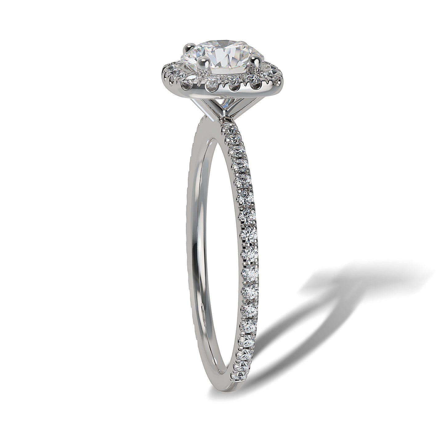 Lab Grown Diamond Halo Engagement Ring (8055183409382)