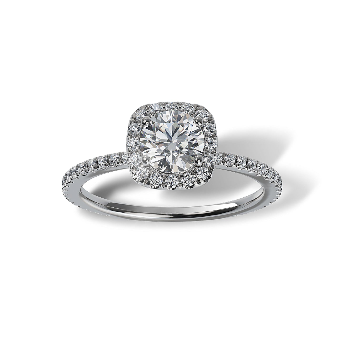 Lab Grown Diamond Halo Engagement Ring (8055183409382)