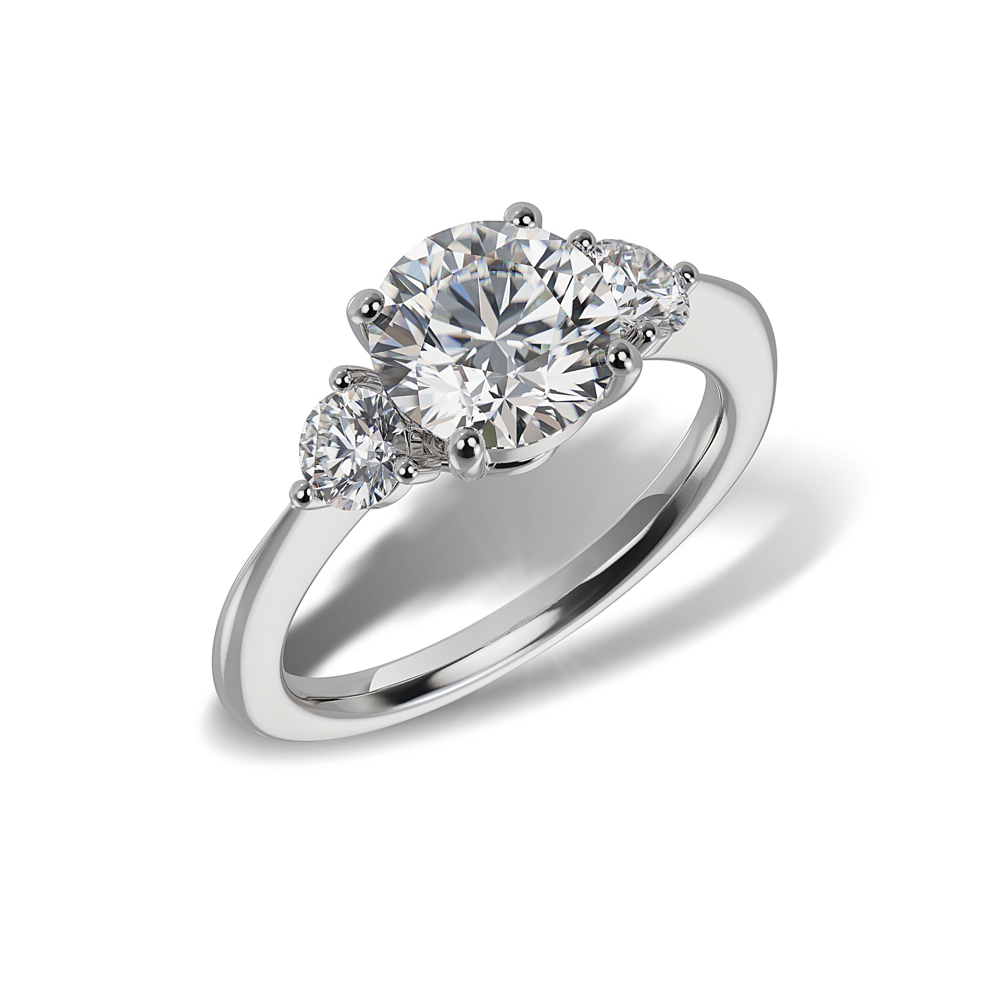 Lab Grown Diamond Three Stone Engagement Ring (8055183442150)