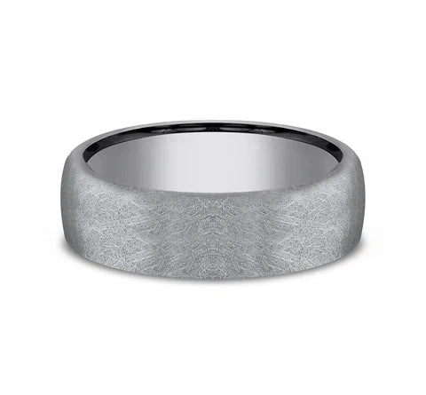 6.5mm Grey Tantalum Swirl Finish Wedding Band (9039387263206)